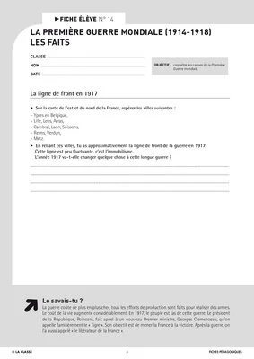 La première guerre mondiale : les faits