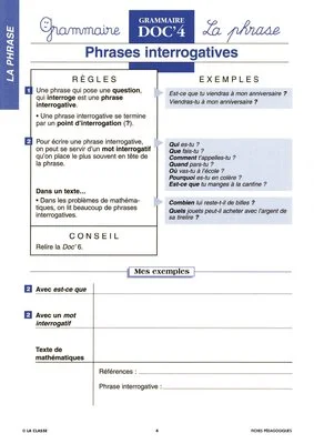 Grammaire CE. La phrase