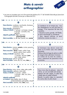 Une année de dictées CE1 avril