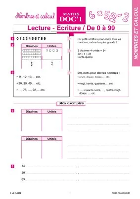 Maths CE nombres et calcul ~ Docs en stock