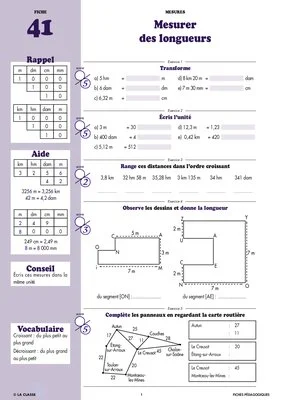 Maths CM1 Mesures ~ Cahiers malins