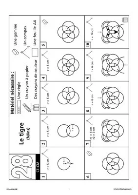 Dessiner un tigre au compas
