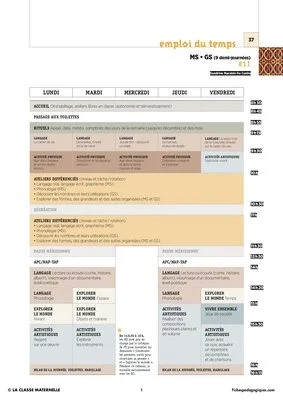 IO 2015 - 11 Emplois du temps en GS