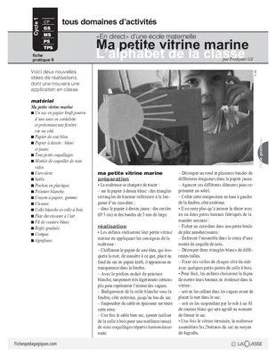 Ma petite vitrine marine - L'alphabet de la classe