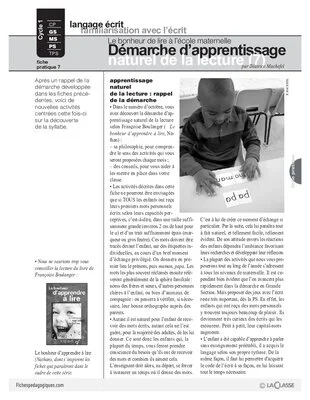 Démarche d'apprentissage naturel de la lecture (7)