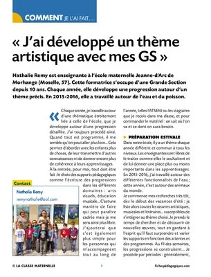 J'ai développé un thème artistique avec mes GS