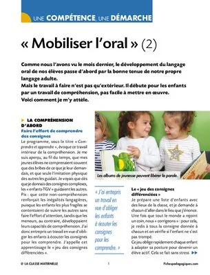 Mobiliser l'oral (2)