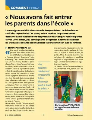 Nous avons fait entrer les parents dans l'école