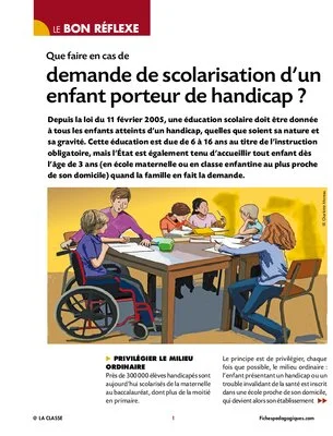 Scolarisation d'un enfant porteur de handicap