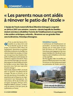 Ecole rénovée avec les parents
