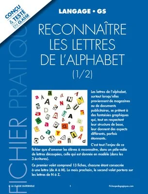 Reconnaître les lettres de l'alphabet 1/2