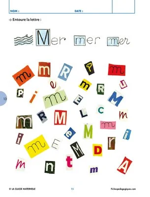 Reconnaître les lettres de l'alphabet 1/2