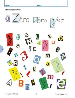 Reconnaitre les lettres de l'alphabet 2/2