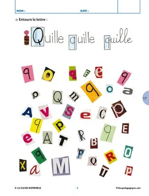 Reconnaitre les lettres de l'alphabet 2/2