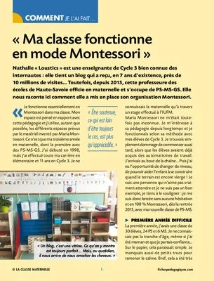 Ma classe fonctionne en mode Montessori