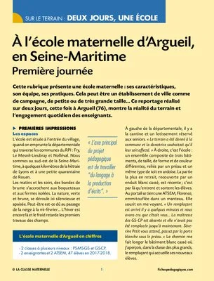 À l’école maternelle d’Argueil, en Seine-Maritime - Première journée