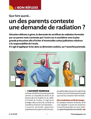 Que faire quand un des parents conteste une demande de radiation ?