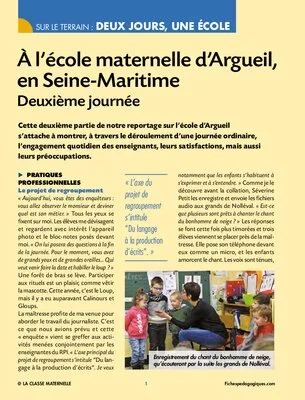 À l’école maternelle d’Argueil, en Seine-Maritime Deuxième journée
