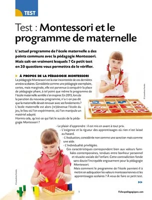 Test : Montessori et le programme de maternelle
