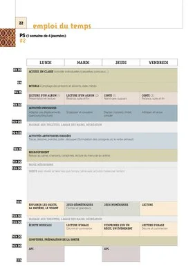 Les emplois du temps PS 2018