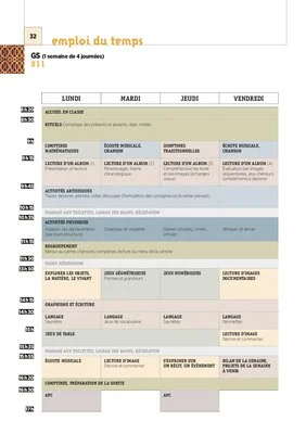 Les emplois du temps GS 2018