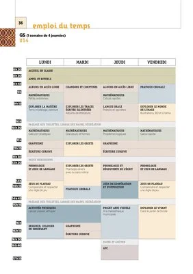 Les emplois du temps GS 2018