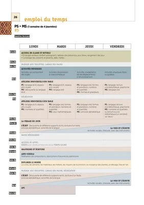Les emplois du temps MS 2018