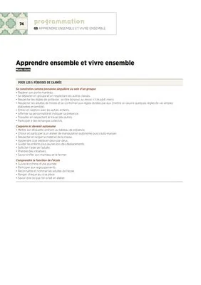 Programmation Grande Section 2018