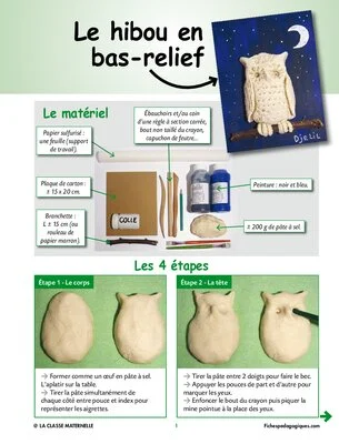 Le hibou en bas-relief