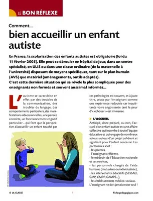 Comment bien accueillir un enfant autiste ?