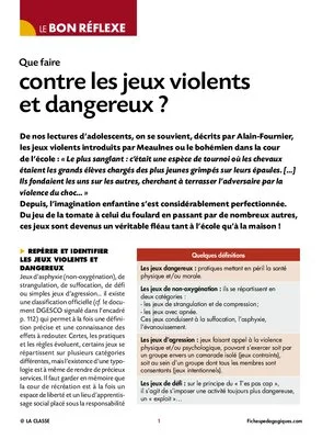 Que faire contre les jeux violents et dangereux ?