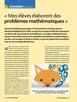 Mes élèves élaborent des problèmes mathématiques