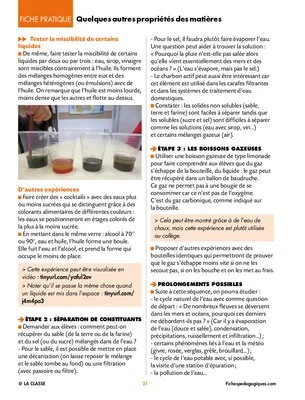 La matière au Cycle 3