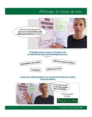 Entrez dans ma classe : les classes des mots (affichage)