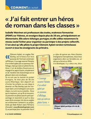 J’ai fait entrer un héros de roman dans les classes