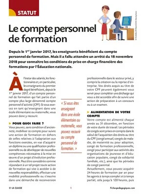 Le compte personnel de formation