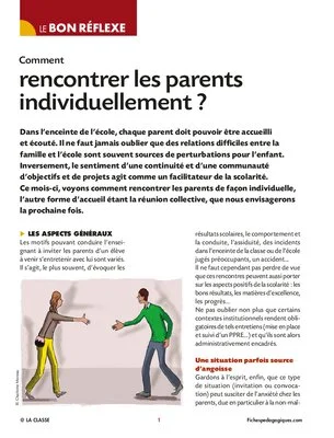 Comment rencontrer les parents individuellement ?