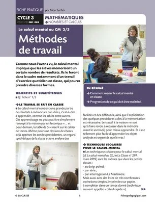 Le calcul mental au CM