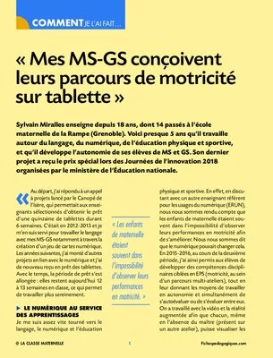 Mes MS-GS conçoivent leurs parcours de motricité sur tablette