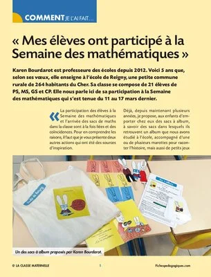 Mes élèves ont participé à la Semaine des mathématiques