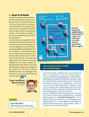 Mes élèves ont participé à la Semaine des mathématiques