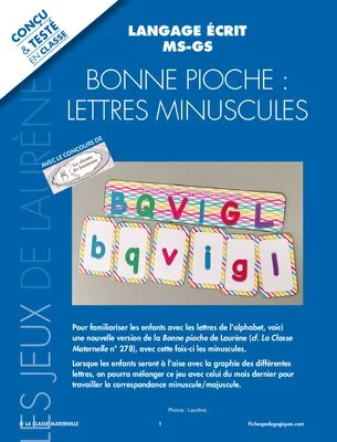 Bonne pioche : lettres minuscules
