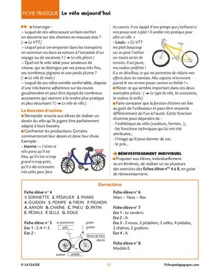 Un objet technique : le vélo
