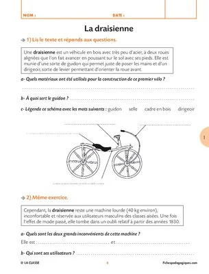 Un objet technique : le vélo