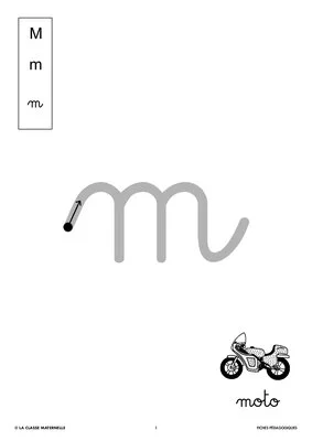 Ecrire la lettre m en cursive
