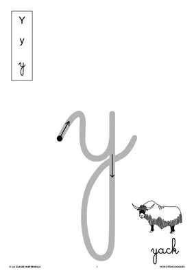 Ecrire la lettre y en cursive