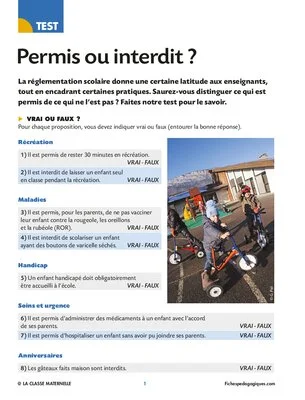 Test : Permis ou interdit ?