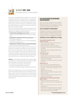Projets pédagogiques Cycles 2 et 3
