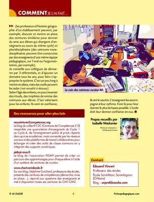 J’évalue les élèves grâce aux ceintures de compétences