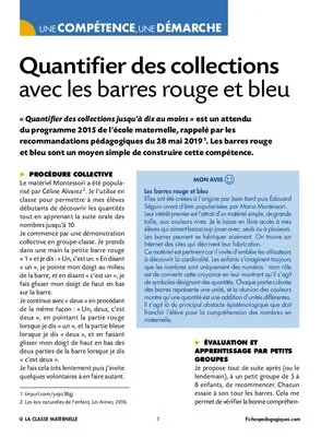 Quantifier des collections avec les barres rouge et bleu